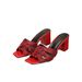 2025 New Red Chunky Rhinestone Slippers Square Toe Woven Strap Shiny Diamond Decorated High Heel Fashionable Versatile_vogvips.com