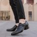 Euro Step Genuine Leather Pointed Business Formal High Heels 6CM Slip-On Height Increasing 8cm Men's Shoes_vogvips.com