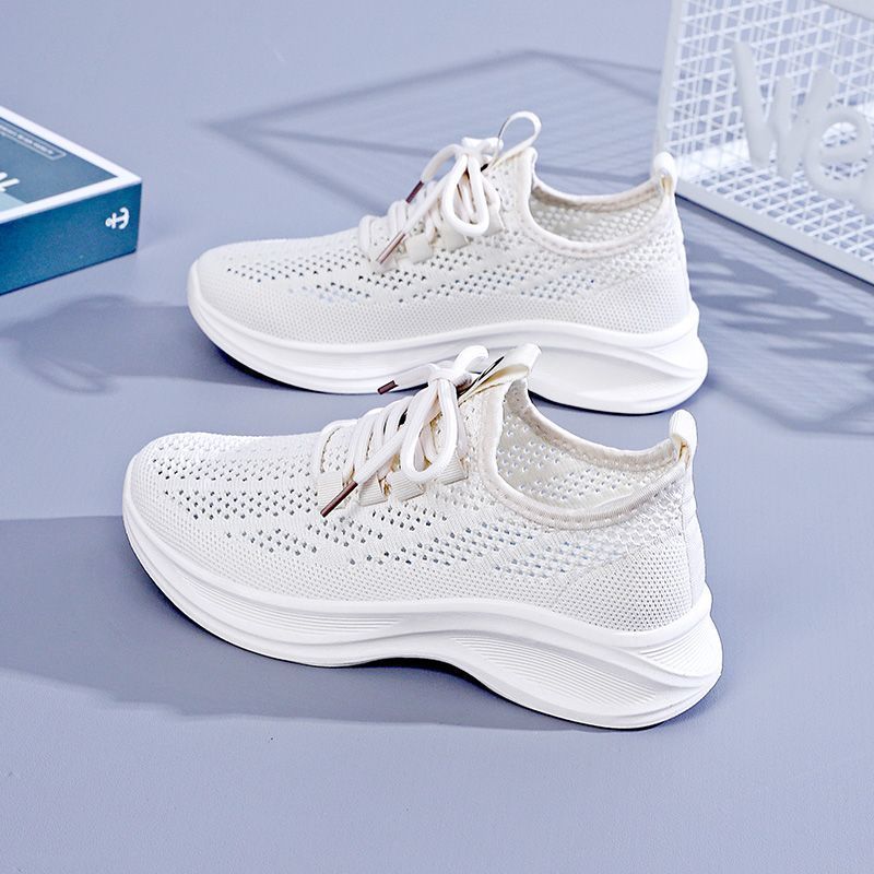 New Summer Breathable Hollow Sports Casual Lightweight Shock-Absorbing Women's Non-Slip Running Soft Sole Mesh Shoes_vogvips.com