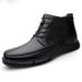 European Warm Series Autumn Winter New First Layer Cowhide Fleece Lined Thickened Mid-Calf Casual Round Toe Men's Leather Shoes Adult_vogvips.com
