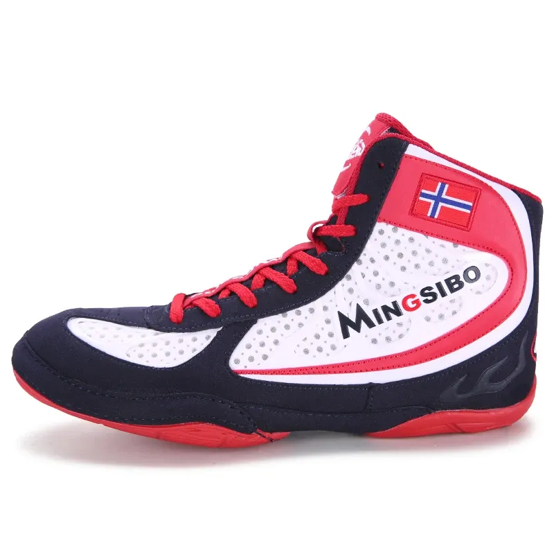 New Profession Wrestling Sneakers For Men Hard-Wearing Boxing Wrestling Foldable High Top The Game Shoes Sneakers_vogvips.com