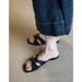 Genuine Leather French Square-toed Flat Beach Sandals For Women, 2026 New Style, Woven Versatile Open-toe Slip-on Sandals_vogvips.com