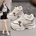 Inner Height Increase Dad For Women Thick Sole 2024 New Spring Autumn Leather Surface Small Size Slimming Casual Sports_vogvips.com