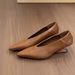 French-style Wedge Heel Pointed-toe Shallow Single Women, Elegant And Simple, Suitable For Commuting, Small Leather_vogvips.com