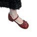 French Lace Bow Mary Jane Shoes Women's Silver Single Shoes Inner Height Increase Evening Small Leather Shoes_vogvips.com