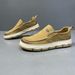 Men's Top Layer Cowhide Bean Men's Lightweight Driving, One Foot Kick Le Fu Shoes, 2025 Casual Single Shoes For Men_vogvips.com