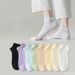 8 Pairs New Women Cotton Socks Thin Mesh Breathable Short Low Cut Colorful Lightweight Breathable Summer Sock_vogvips.com