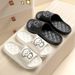 Cute Couple Pillow Slippers Female Summer Wear 2024 New Bathroom Bath Non-slip Indoor Home Eva Thick Bottom Sandals_vogvips.com