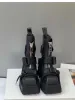 Womens White Black Platform Combat Square Toe Buckle Strap Side Zipper Chunky Heel Ankle Boots For Non Slip Streetwear_vogvips.com