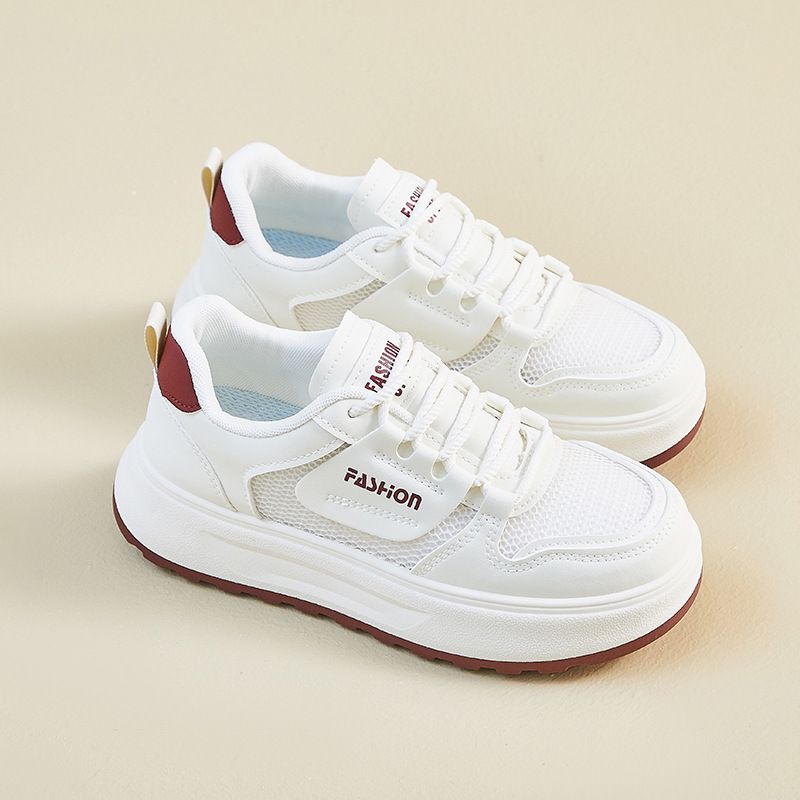Little White Shoes Female Students Thick-soled Heightening Shoes Mesh Breathable Casual Shoes_vogvips.com