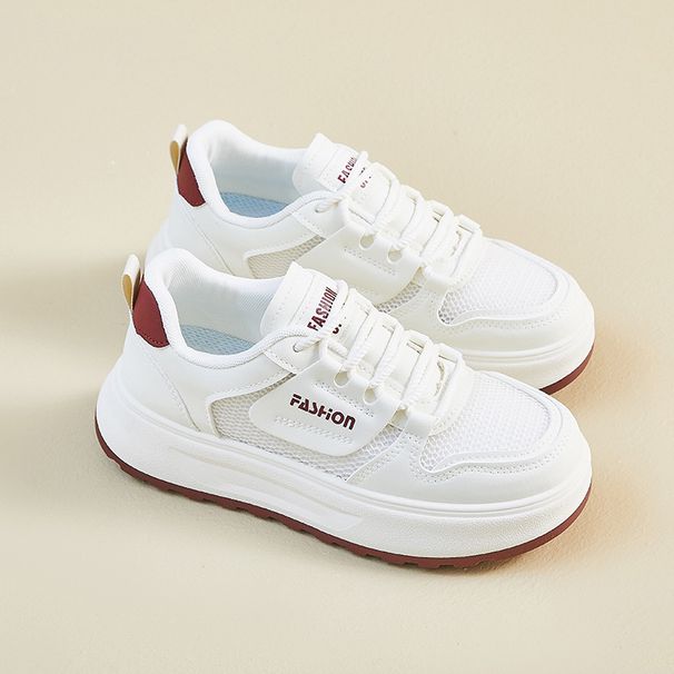 Little White Shoes Female Students Thick-soled Heightening Shoes Mesh Breathable Casual Shoes_vogvips.com