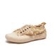 High-end Washed Casual For Women, Vintage Distressed Raw Edge Sneakers With Rubber Outsole, Non-slip And Comfortable_vogvips.com