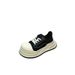 New American Style Black And White Round Mic-key Big Toe Shoes For Women Versatile Retro Thick Sole Height_vogvips.com