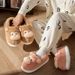 Women's For Autumn And Winter, Indoor Non-Slip Cartoon Cute Monkey Warm Fleece Thick Sole Girls' Cotton Slippers_vogvips.com