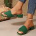 Cross-border Cross-strap Mid-heel For Women, Large Size, 2025 Summer New Style, Fly-knit Foreign Trade Fashion Slip-on_vogvips.com