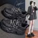 Black Warrior Daddy Shoes Women's New All Match Thick Soled Casual Sports Shoes Popular Women's Shoes_vogvips.com