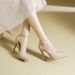 MTX 105-5 Sexy Elegant Pointed Toe Stiletto Heels One-Strap Hollow High Heel Sandals Waterproof Platform Comfortable Single_vogvips.com