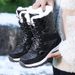 Snow Boots With Round Toe Artificial Long Plush Cotton Shoes For Women_vogvips.com