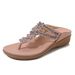 2025 Summer New Floral Beaded Rhinestone Fashion Versatile Soft Comfortable Plus Size Women's Sandals_vogvips.com