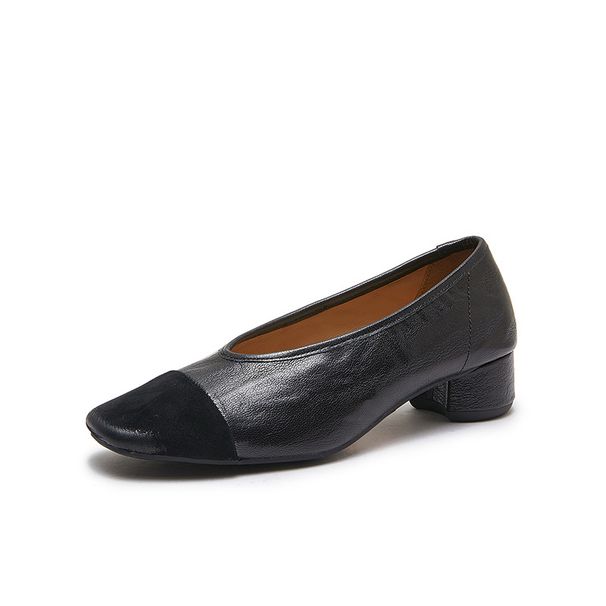 Bodisi New Design Sense Niche French Women's Pumps Shallow Mouth Chunky Mid Heel Korean Version Little New Style_vogvips.com