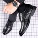 TerraStride Men's New Spring Autumn Hand-Scraped Business Casual British Korean Style Work Groom Wedding Leather Shoes_vogvips.com