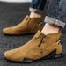 European Warm Series Autumn Winter 2025 Bargain High-top Large Size Men's Leather Shoes Outdoor Casual Octopus Zipper Martin Boots_vogvips.com