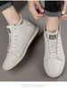 Invisible Mid-top Heightening Shoes Men's Breathable British Style Soft Sole Inner Heightening Men's Shoes Sports And Leisure Board Shoes_vogvips.com