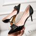 Women S Pumps Style Fashionable Thin Heel Douyin Patent Leather Pointed Toe Hollow Sexy Slim Bow Internet Celebrity High_vogvips.com