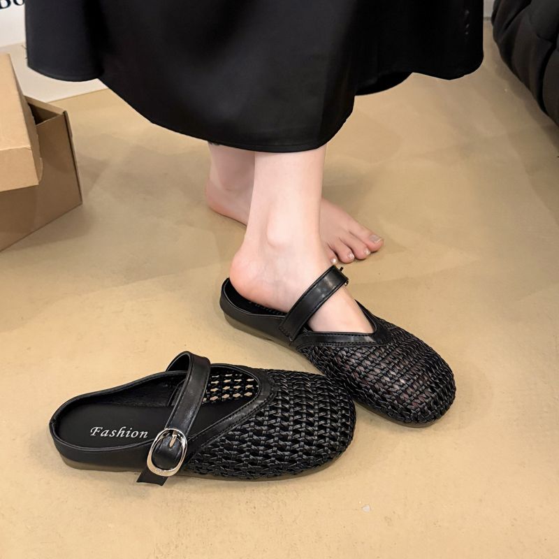 Casual Sports Shoes Cool Slippers Half Pack Shoes Fashionable Breathable Personality Hollow Beach Shoes_vogvips.com