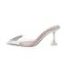 Sunflower Rhinestone Transparent Crystal Pointed Sandals Xia Xin Fairy Wind Small Size 33 Large Size 4142 High Heels_vogvips.com