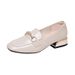 New Style Chunky Heel Large Size Rhinestone Square Toe Comfortable Casual Loafers Sole Soft Leather Fashion Breathable_vogvips.com