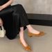 2025 Autumn New Vintage Ruffle Suede Chunky Heel Slip-On Versatile Commuting Work Professional Women's Shoes_vogvips.com