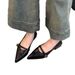 French Retro Camellia Thick Heel Single Shoes Women's Pointed Versatile Temperament Shallow Mouth Mary Jane Shoes_vogvips.com