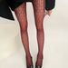 Silk Stockings Romantic Vertical Diamond Hollow Lace Fishnet Stockings Pure Desire Style White Anti Snagging Bottoming Pantyhose_vogvips.com
