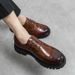 Euro Step Men's Leather Shoes Casual Business Formal British Brogue Winter Plush Thick Sole Low-top Martin Boots_vogvips.com