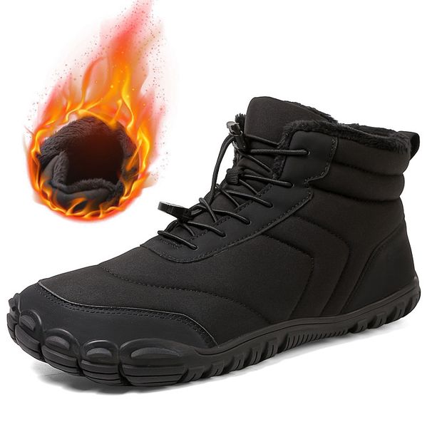 Winter Cotton Shoes Mid Tube Snow Boots Men's Hiking Shoes Non Slip Waterproof Bread Shoes Plus Velvet Warm Shoes_vogvips.com