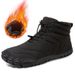 Winter Cotton Shoes Mid Tube Snow Boots Men's Hiking Shoes Non Slip Waterproof Bread Shoes Plus Velvet Warm Shoes_vogvips.com