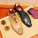 Leather For Formal Wear, Business Leather, Summer Breathable Wedding Groom's Shoes, High-end Square Toe British Oxford_vogvips.com