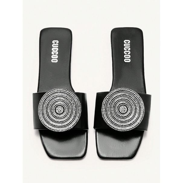 New Plus-size Flat Slippers Female Fairy Wind Rhinestone Sequined Beach Flip-flops_vogvips.com