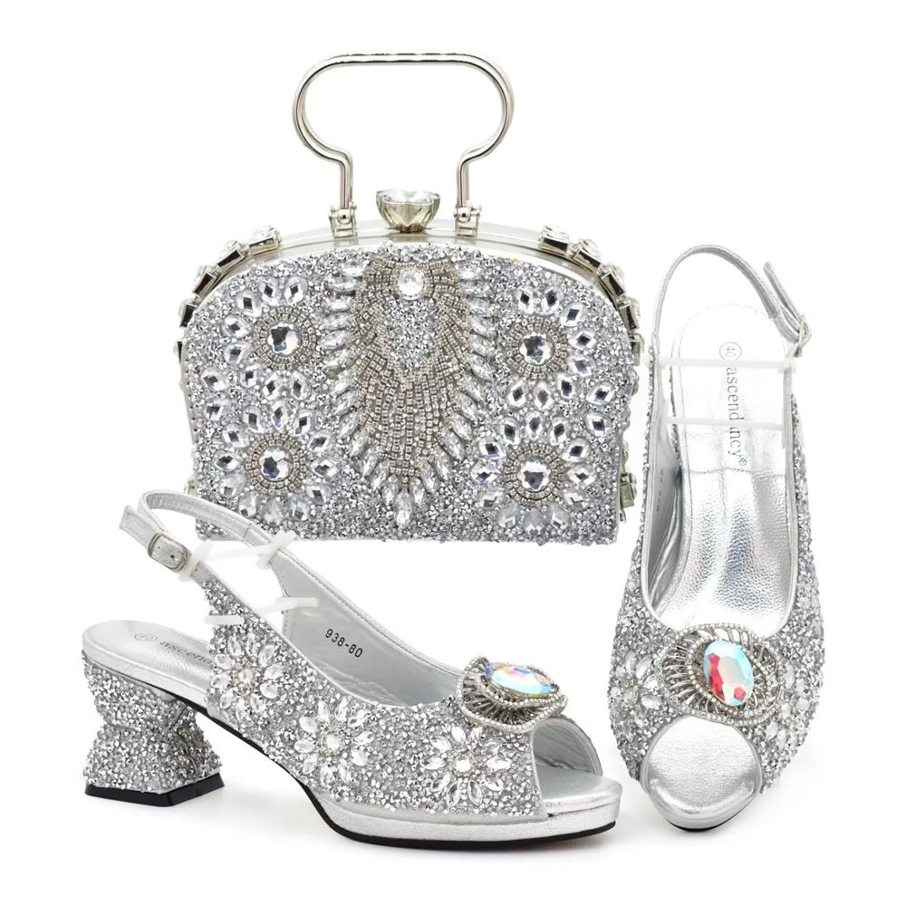 New fashion fish mouth high shoes shoes and bags to match plus-size wedding parties_vogvips.com
