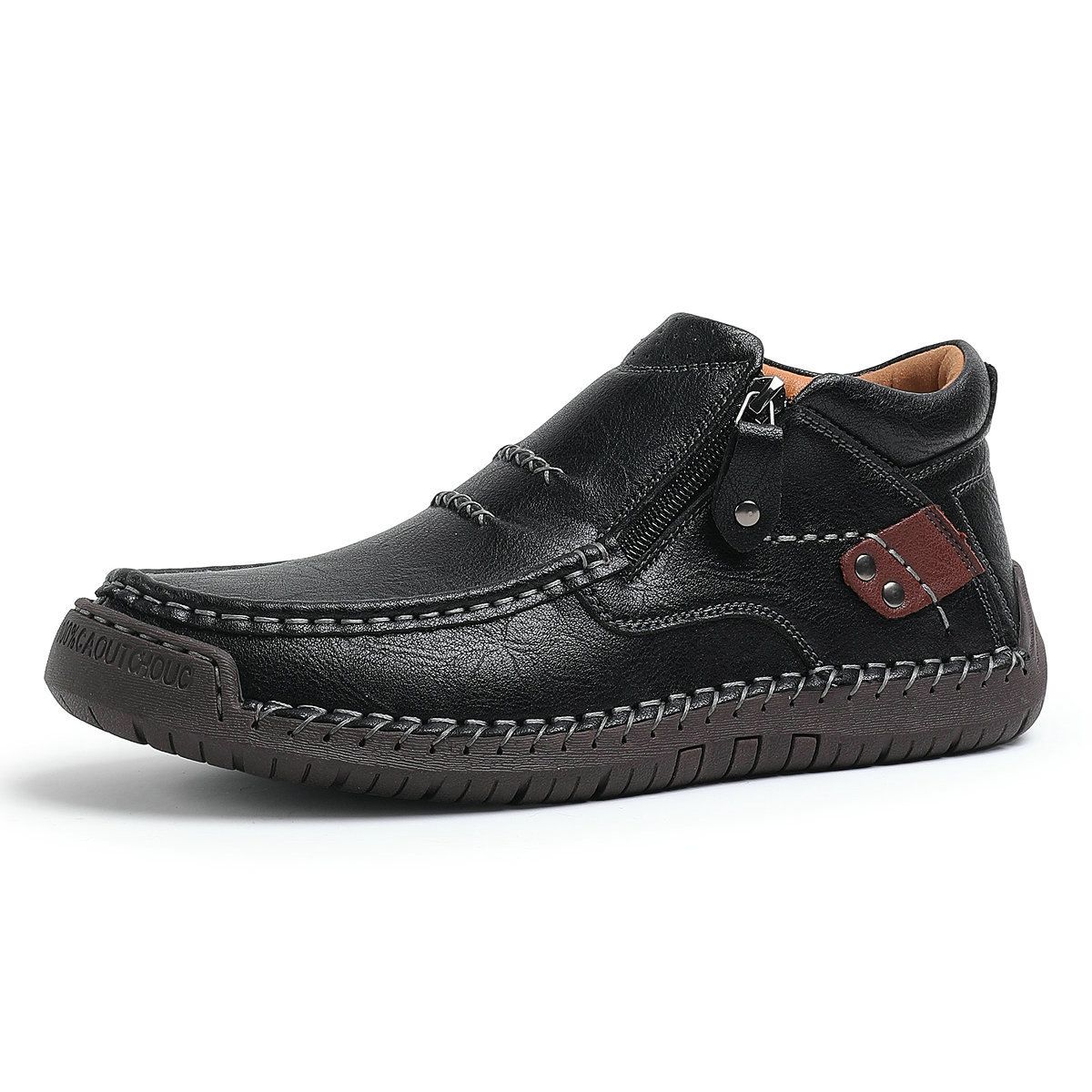 Luxury Men's Shoes Fashion Handmade Leather Shoes Outdoor Casual Ankle Boot Slip On Driving Shoes For Men Loafers Mocass_vogvips.com