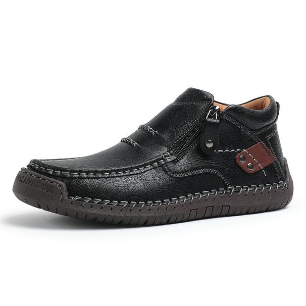 Luxury Men's Shoes Fashion Handmade Leather Shoes Outdoor Casual Ankle Boot Slip On Driving Shoes For Men Loafers Mocass_vogvips.com