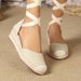 Women's Plus Size Wedge Sandals Roman Style Vacation Rope Hollow Strap Closed Toe Shoes_vogvips.com