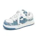 Womens And Shock Absorbing Men Black White Jacquard Canvas Sneakers Low Top Casual Skate Shoes_vogvips.com