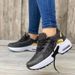 Large Size New Casual Sports Shoes, Flying Woven Slope Heel Round Toe Lace Up Mesh Breathable Women's Shoes_vogvips.com