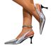 European And American Style Shiny Pointed Toe Shallow Single Backless Stiletto High-heeled Shoes, Women's Sandals_vogvips.com