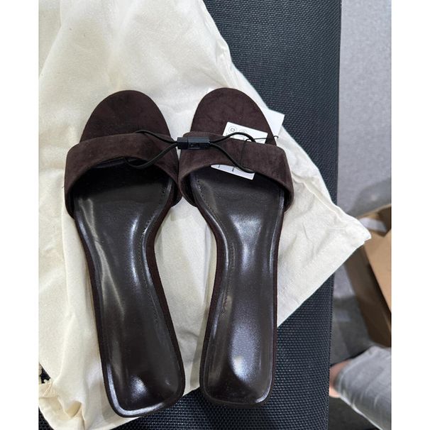 Gravity Cowhide Edition~New One Word Simple Flat External Women's Genuine Leather Korean Edition Comfortable Soft Bottom_vogvips.com