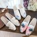 Slippers, Single Slippers/cotton Slippers, Pointed And Fashionable Chinese Style Embroidered Fabric Women's Shoes_vogvips.com