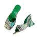 Summer New Export Large Size Women's High European And American Style Unique Pattern Crystal Heel Square Toe Heels_vogvips.com