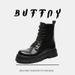 Retro Thick-soled Heightening Slim-fitting Tooling Boots Lace-up Locomotive Wind Martin Boots_vogvips.com